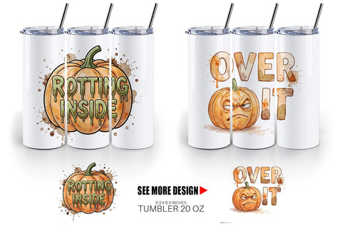 Tumbler Grumpy Autumn Pumpkin Quote Sublimation artnoy 