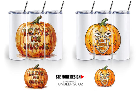 Tumbler Grumpy Autumn Pumpkin Quote Sublimation artnoy 