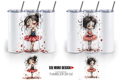 Tumbler Grumpy Ballerina Chaos Sublimation artnoy 