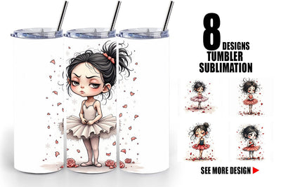 Tumbler Grumpy Ballerina Chaos Sublimation artnoy 