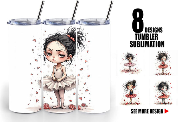 Tumbler Grumpy Ballerina Chaos Sublimation artnoy 