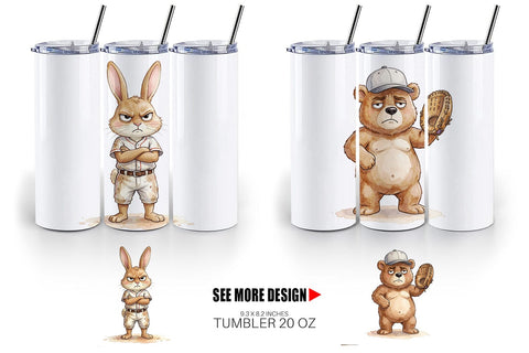 Tumbler Grumpy Baseball Outfielder Watercolor Sublimation artnoy 