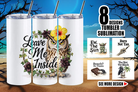 Tumbler Grumpy Beach Goth Typography Sublimation artnoy 