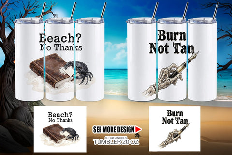 Tumbler Grumpy Beach Goth Typography Sublimation artnoy 