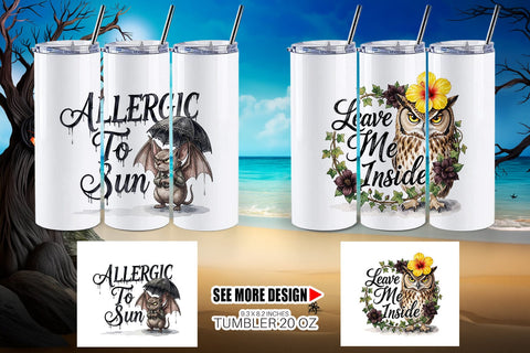 Tumbler Grumpy Beach Goth Typography Sublimation artnoy 