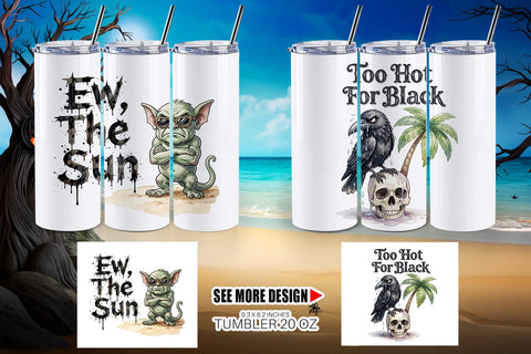 Tumbler Grumpy Beach Goth Typography Sublimation artnoy 