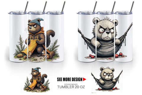 Tumbler Grumpy Bear Camp Sublimation artnoy 