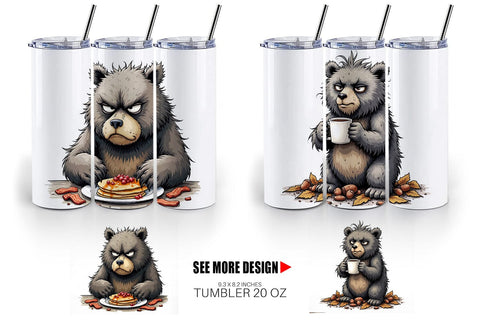 Tumbler Grumpy Bear Camp Sublimation artnoy 