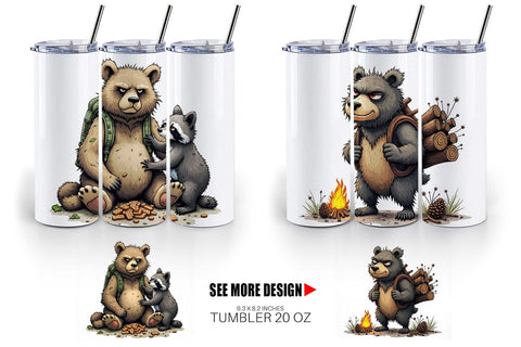 Tumbler Grumpy Bear Camp Sublimation artnoy 