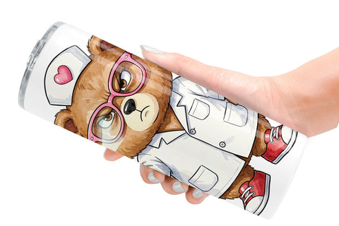 Tumbler Grumpy Bear Nurse Attitude Sublimation artnoy 