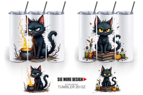 Tumbler Grumpy Black Cat Sublimation artnoy 