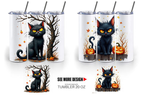 Tumbler Grumpy Black Cat Sublimation artnoy 