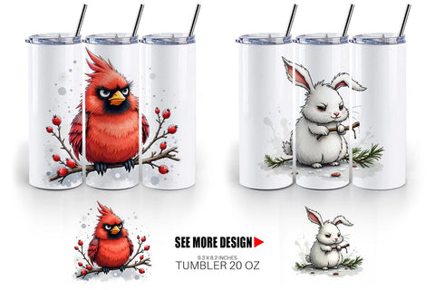 Tumbler Grumpy Christmas Critters Sublimation artnoy 