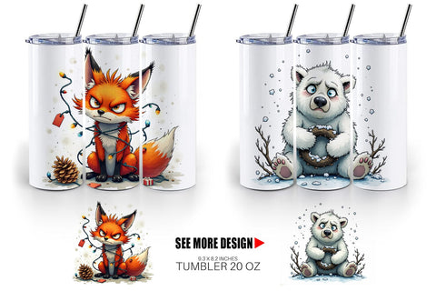 Tumbler Grumpy Christmas Critters Sublimation artnoy 