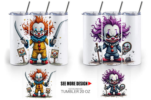 Tumbler Grumpy Clown Sublimation artnoy 