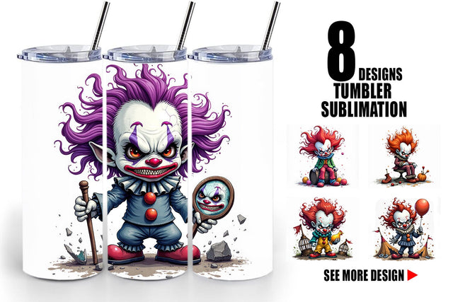 Tumbler Grumpy Clown Sublimation artnoy 