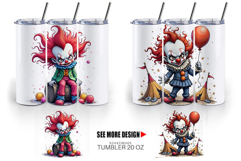 Tumbler Grumpy Clown Sublimation artnoy 