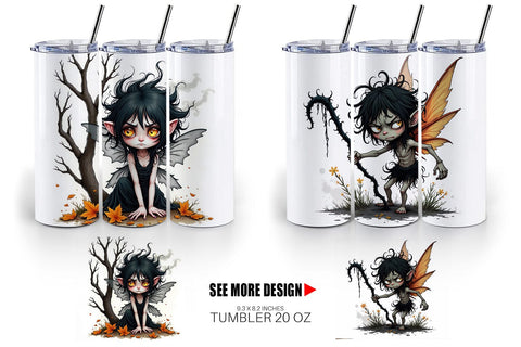 Tumbler Grumpy Dark Fairy Sublimation artnoy 