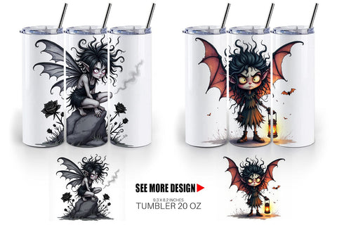 Tumbler Grumpy Dark Fairy Sublimation artnoy 