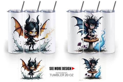 Tumbler Grumpy Dark Fairy Sublimation artnoy 