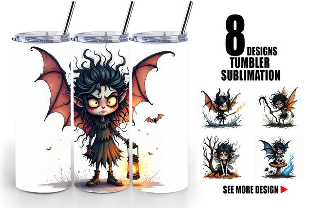 Tumbler Grumpy Dark Fairy Sublimation artnoy 