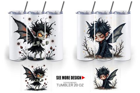 Tumbler Grumpy Dark Fairy Sublimation artnoy 