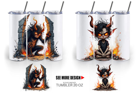 Tumbler Grumpy Demon Sublimation artnoy 