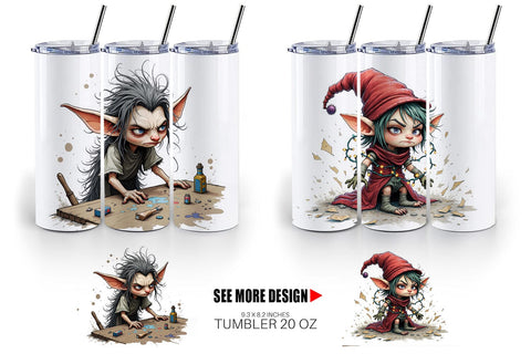 Tumbler Grumpy Elf Workshop Sublimation artnoy 
