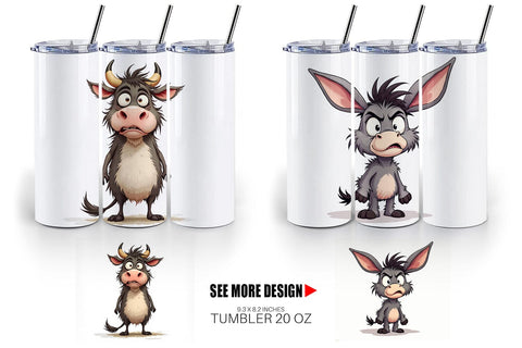 Tumbler Grumpy Farm Animals Sublimation artnoy 
