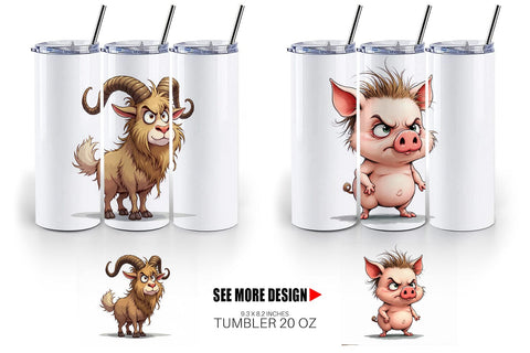 Tumbler Grumpy Farm Animals Sublimation artnoy 