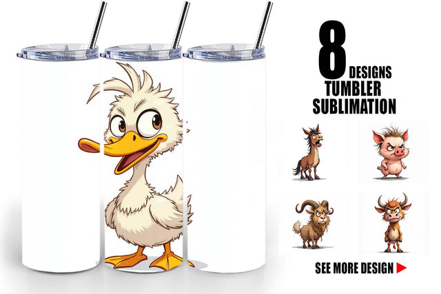 Tumbler Grumpy Farm Animals Sublimation artnoy 