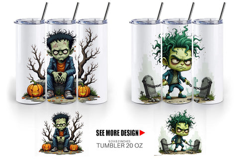 Tumbler Grumpy Frankenstein Sublimation artnoy 
