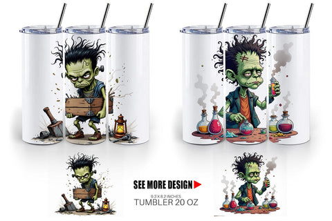 Tumbler Grumpy Frankenstein Sublimation artnoy 