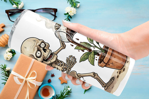 Tumbler Grumpy Garden Dad Bone Watercolor Sublimation artnoy 