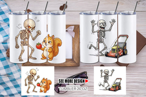 Tumbler Grumpy Garden Dad Bone Watercolor Sublimation artnoy 