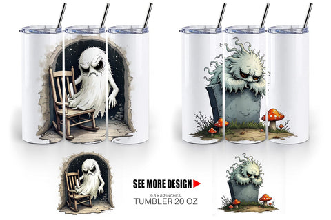 Tumbler Grumpy Ghost Sublimation artnoy 
