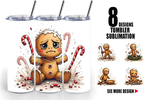 Tumbler Grumpy Gingerbread Gang Sublimation artnoy 