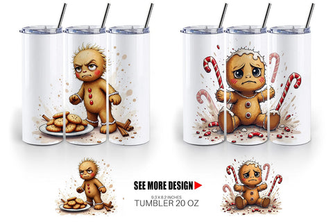 Tumbler Grumpy Gingerbread Gang Sublimation artnoy 