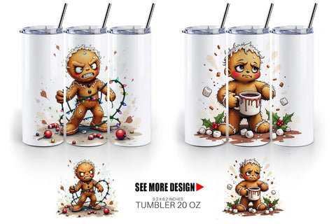 Tumbler Grumpy Gingerbread Gang Sublimation artnoy 