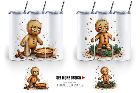 Tumbler Grumpy Gingerbread Gang Sublimation artnoy 