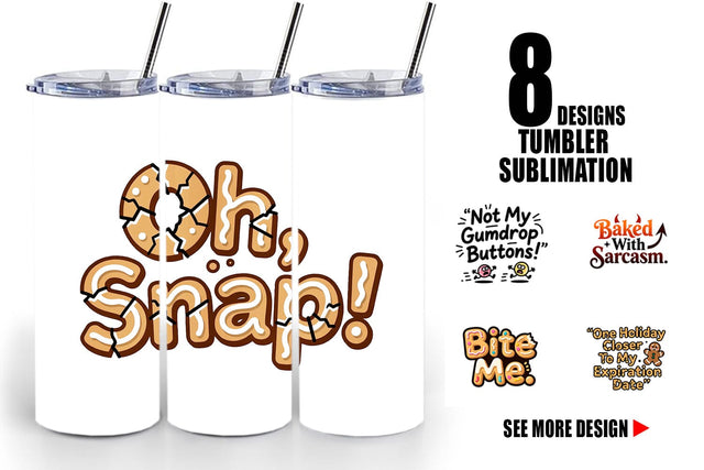 Tumbler Grumpy Gingerbread Man Quotes Sublimation artnoy 