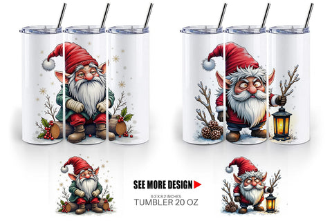 Tumbler Grumpy Gnome Christmas Sublimation artnoy 