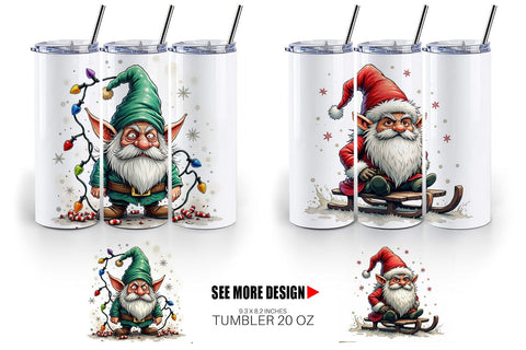 Tumbler Grumpy Gnome Christmas Sublimation artnoy 