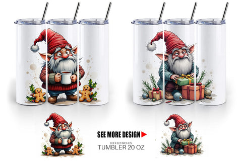 Tumbler Grumpy Gnome Christmas Sublimation artnoy 