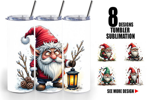 Tumbler Grumpy Gnome Christmas Sublimation artnoy 