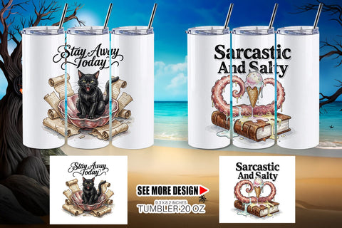 Tumbler Grumpy Gothic Summerween Quote Sublimation artnoy 