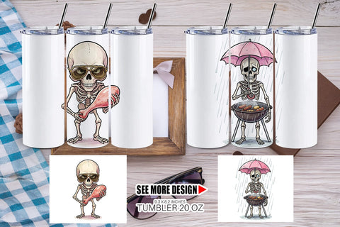 Tumbler Grumpy Grill Dad Bone Watercolor Sublimation artnoy 