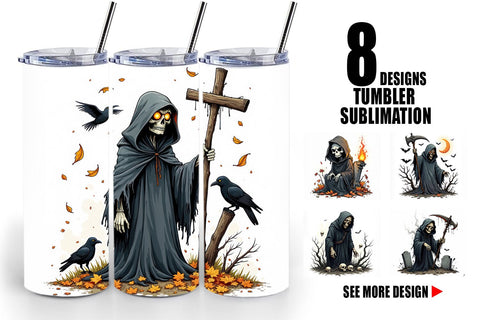Tumbler Grumpy Grim Reaper Sublimation artnoy 