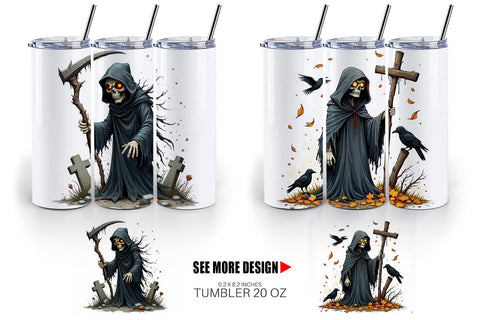 Tumbler Grumpy Grim Reaper Sublimation artnoy 
