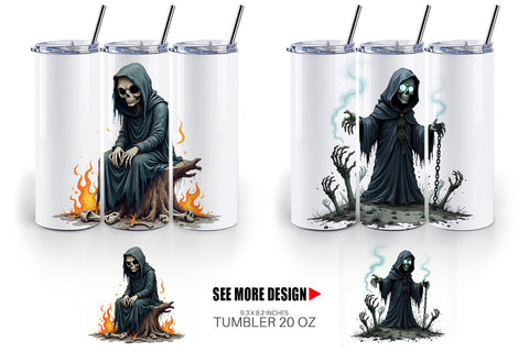 Tumbler Grumpy Grim Reaper Sublimation artnoy 